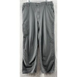 Carhartt Pants Mens 40X32 Canvas Dungaree Work Duck Gray Flat Front B151-FAT